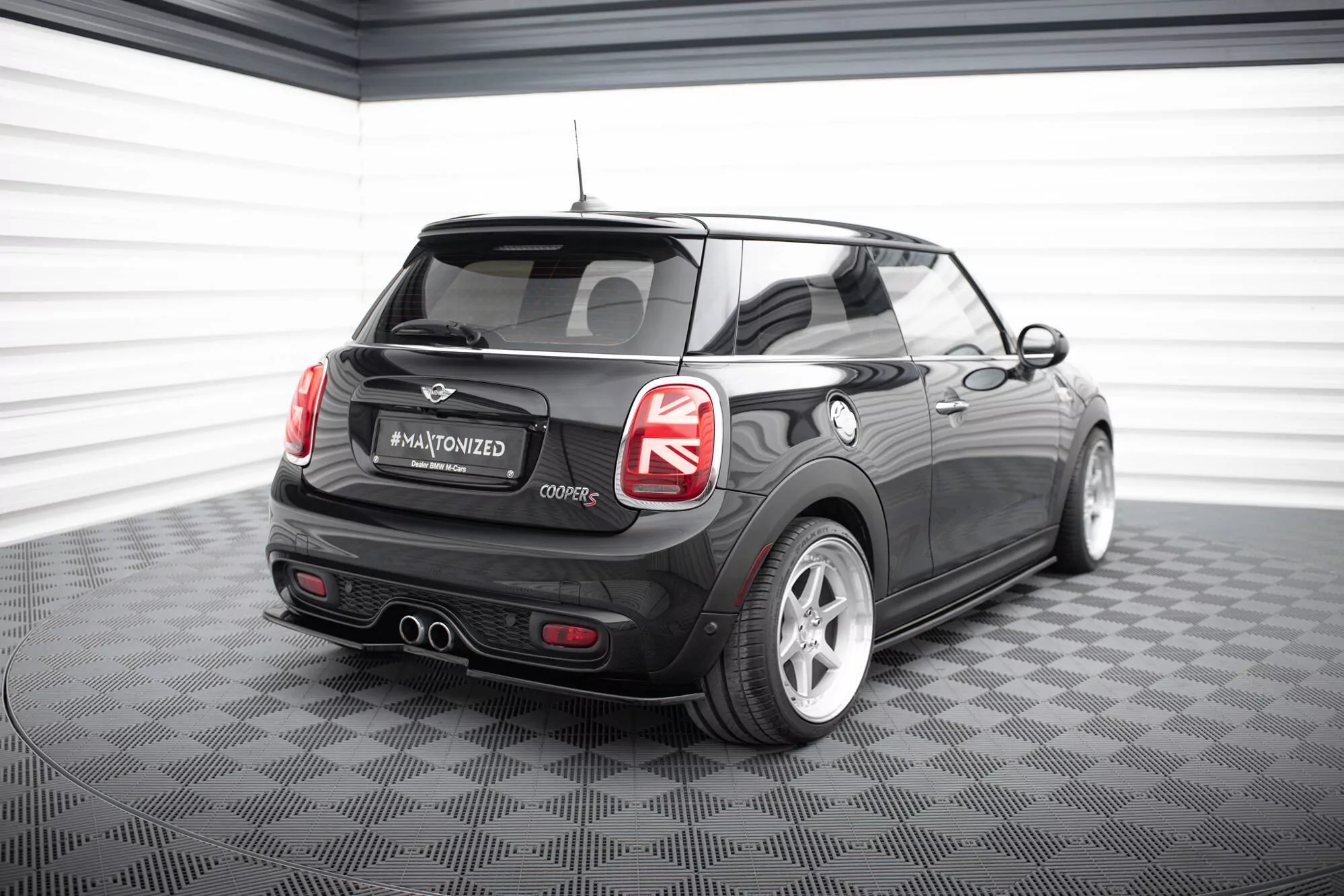 Mittlerer Diffusor Heck Ansatz Passend Für Passend Für MINI COOPER S MK3 (F56) Schwarz Hochglanz Schwarz Hochglanz