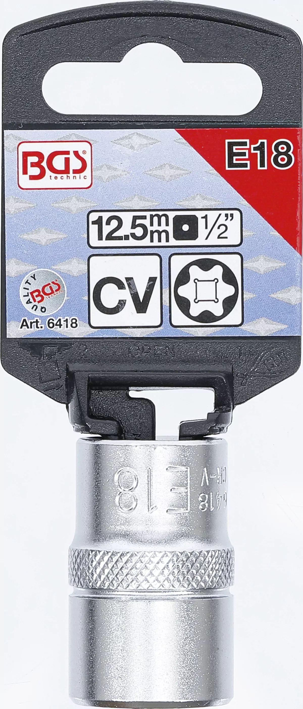 Steckschlüssel-Einsatz E-Profil | Antrieb Innenvierkant 12,5 mm (1/2") | SW E18