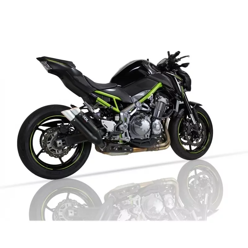 IXIL Dual Hyperlow L3XB Silencer Stainless Steel Black / Aluminium - Kawasaki Z900 Full - XK7372XB