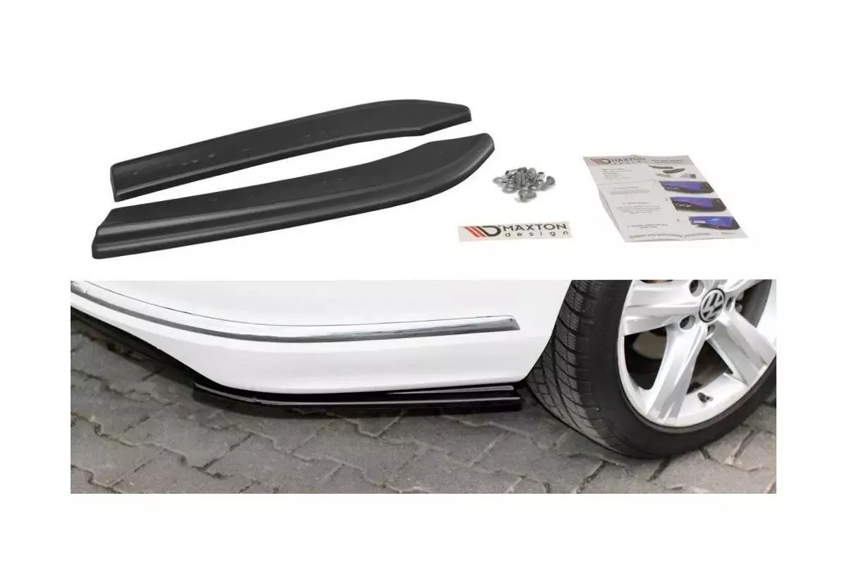 Heck Ansatz Flaps Diffusor Passend Für Diffusor Passend Für Vw Passat B7 R-Line Variant Schwarz Hochglanz Schwarz Hochglanz