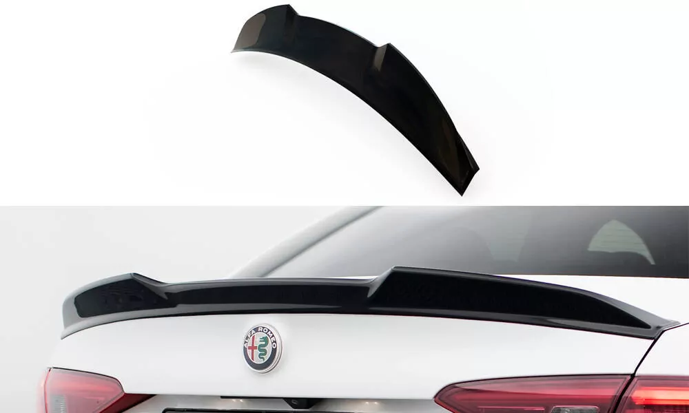 Spoiler CAP Für 3D Alfa Romeo Giulia Quadrifoglio Schwarz Hochglanz