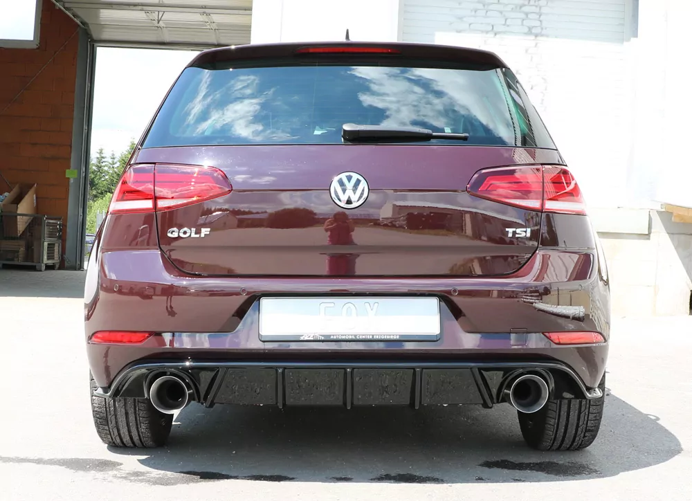 VW Golf VII Facelift Einzelradaufhängung - Einsatz schwarz  Endschalldämpfer rechts/links - 1x114 Typ 25 rechts/links inkl. Heckeinsatz schwarz lackiert