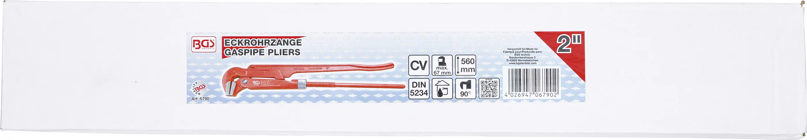 Eckrohrzange | 50 mm - 2" | schwedische Form