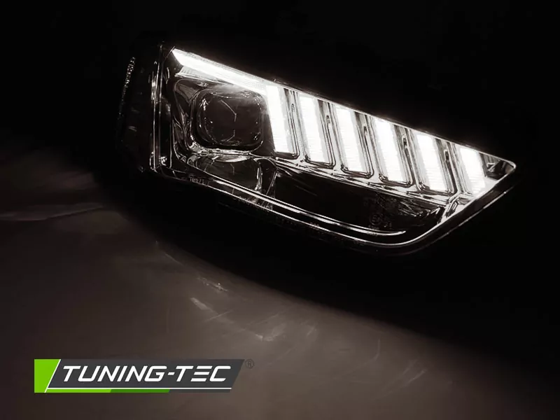 Headlights Led Chrome Seq Fits Audi A4 B8 12-15