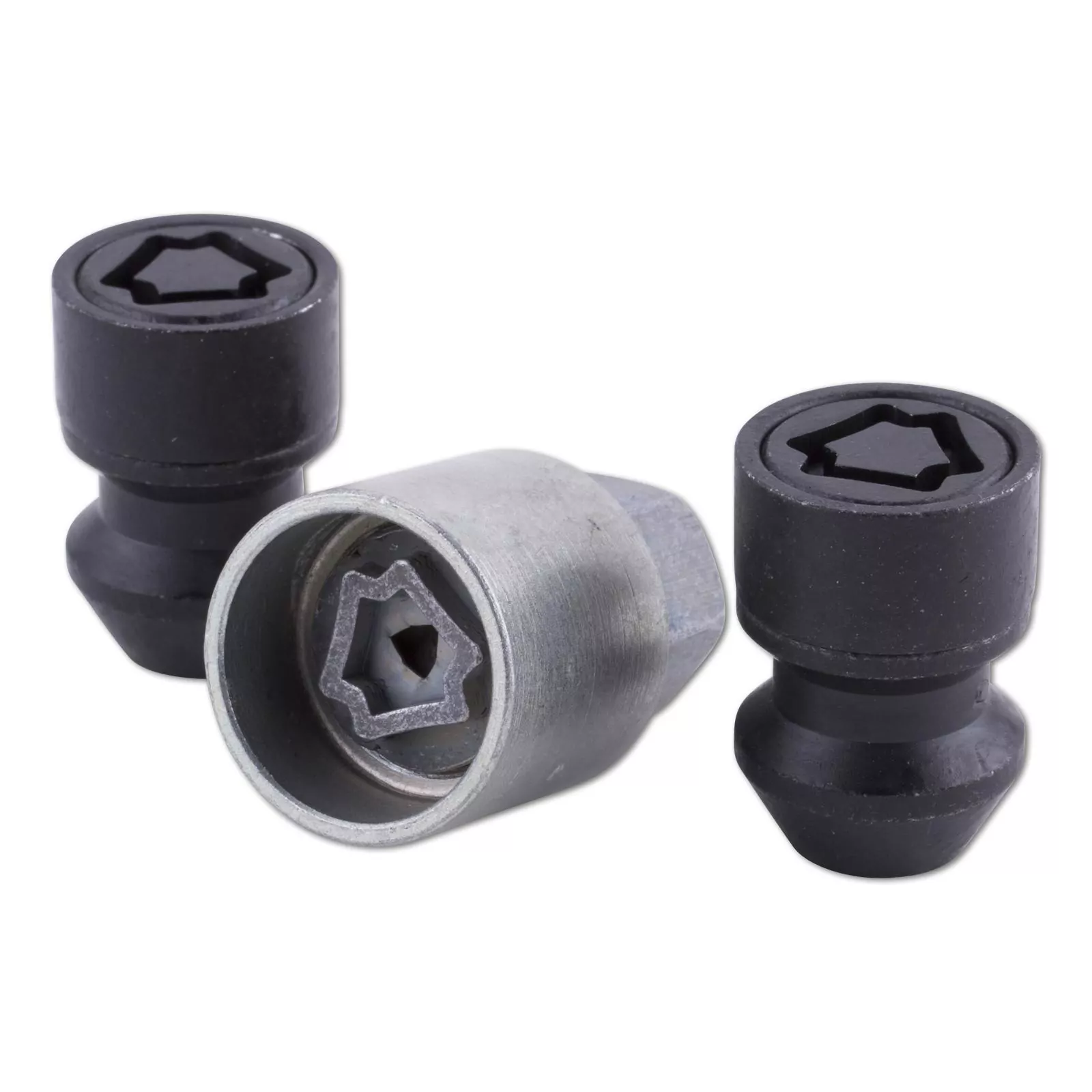 ST Radmutter Diebstahlsicherung M12x1,25 KE 60° geschlossen SW 19 schwarz (2 Muttern + Schlüssel) Alle Alle