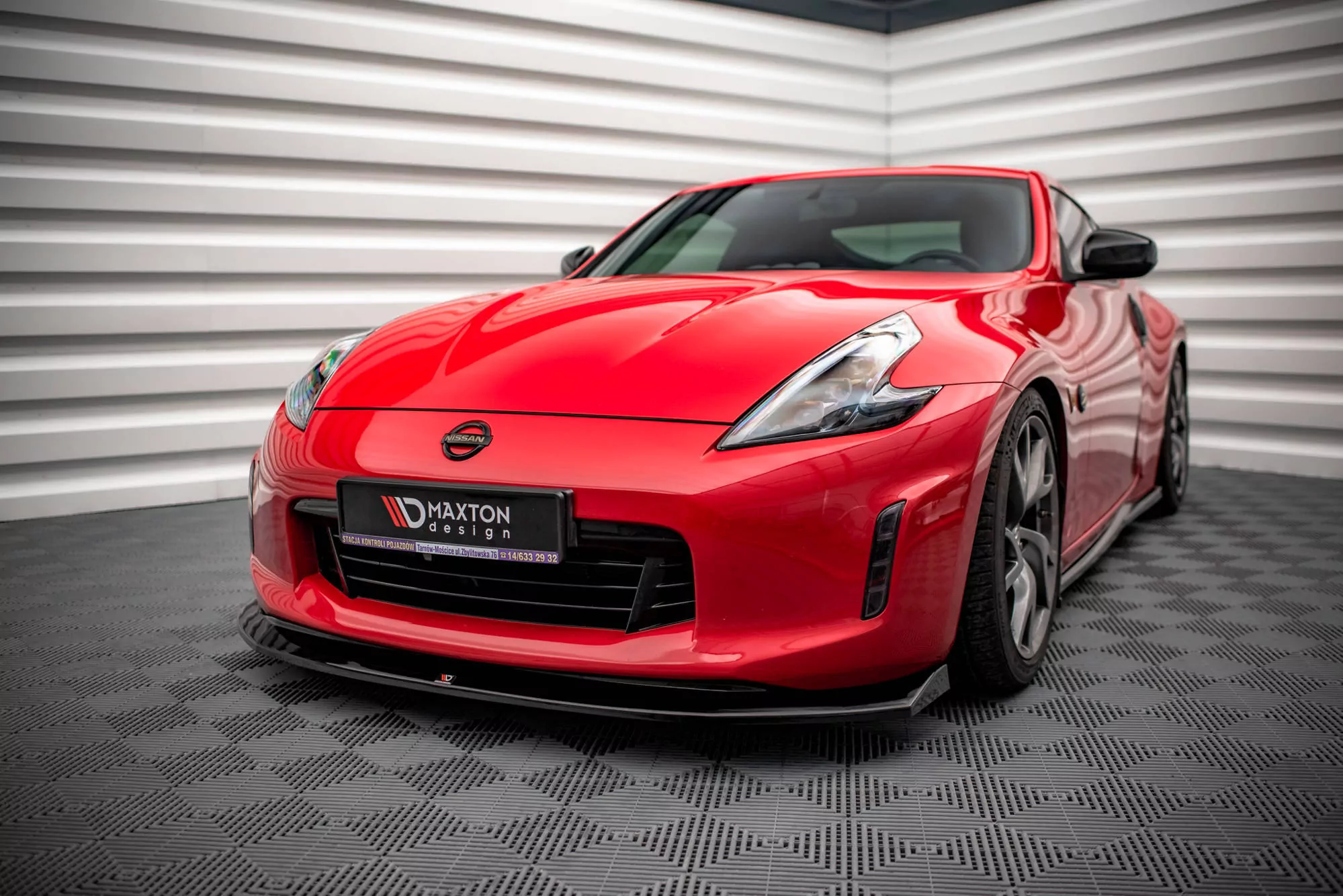 Front Ansatz V.1 Für Nissan 370Z Facelift Schwarz Hochglanz