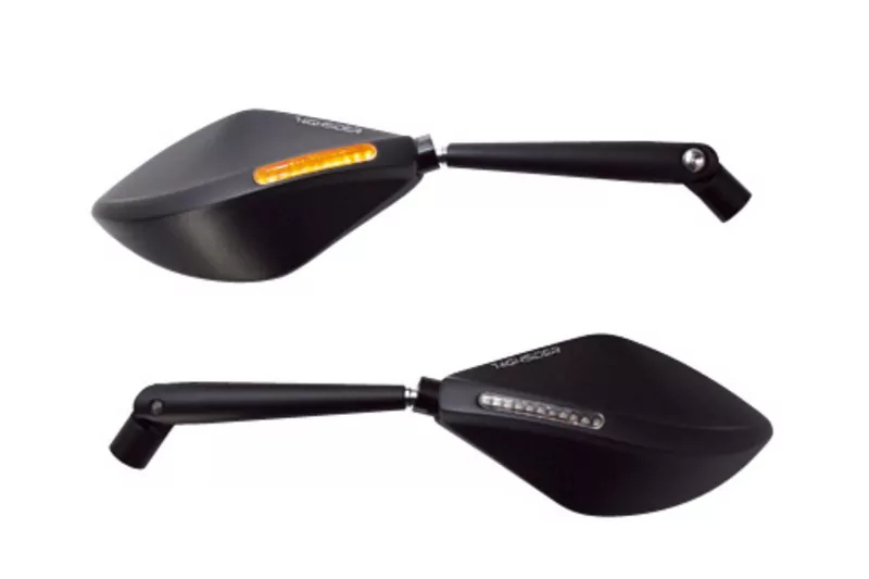 HIGHSIDER pro Fairing Mirror Torezzo Black With LED Indicators (Pair)