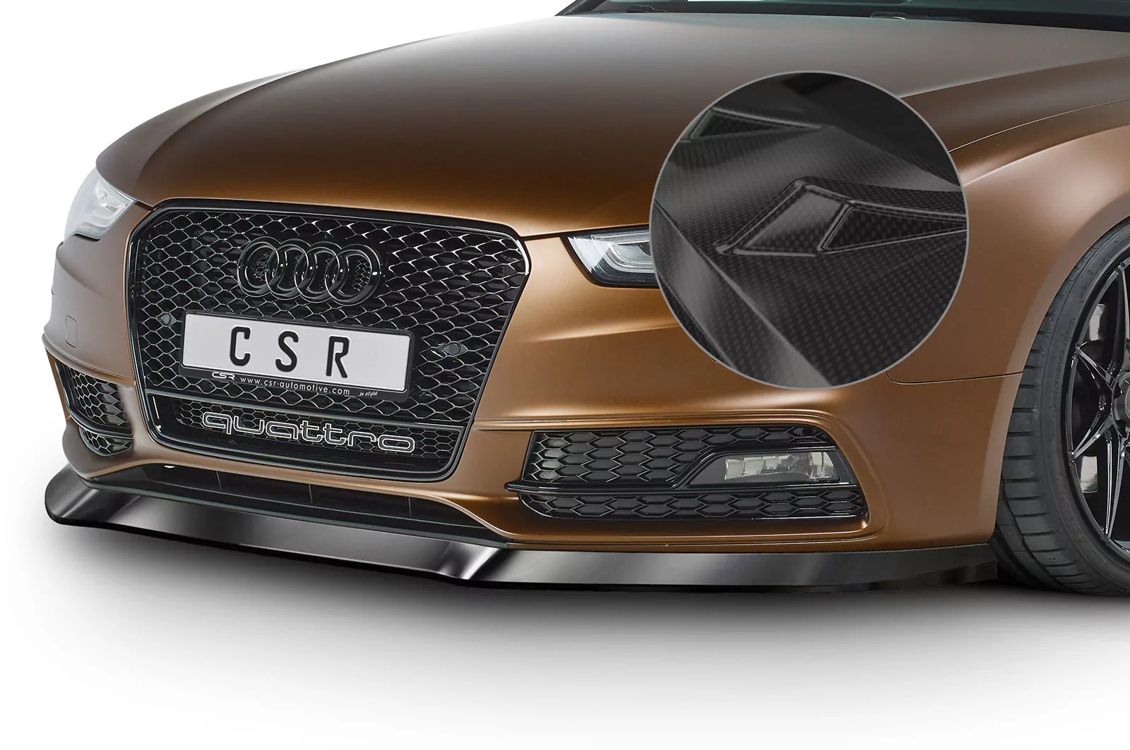 Cup-Spoilerlippe mit ABE für Audi A5/S5 8T CSR-CSL187-C Carbon Look Hochglanz