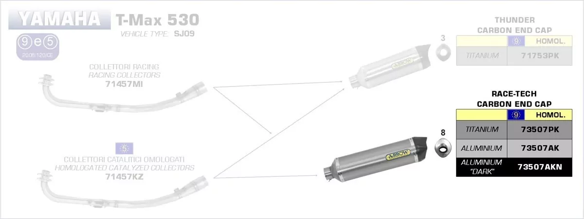 Arrow Endschalldämpfer Race-Tech Aluminium Schwarz