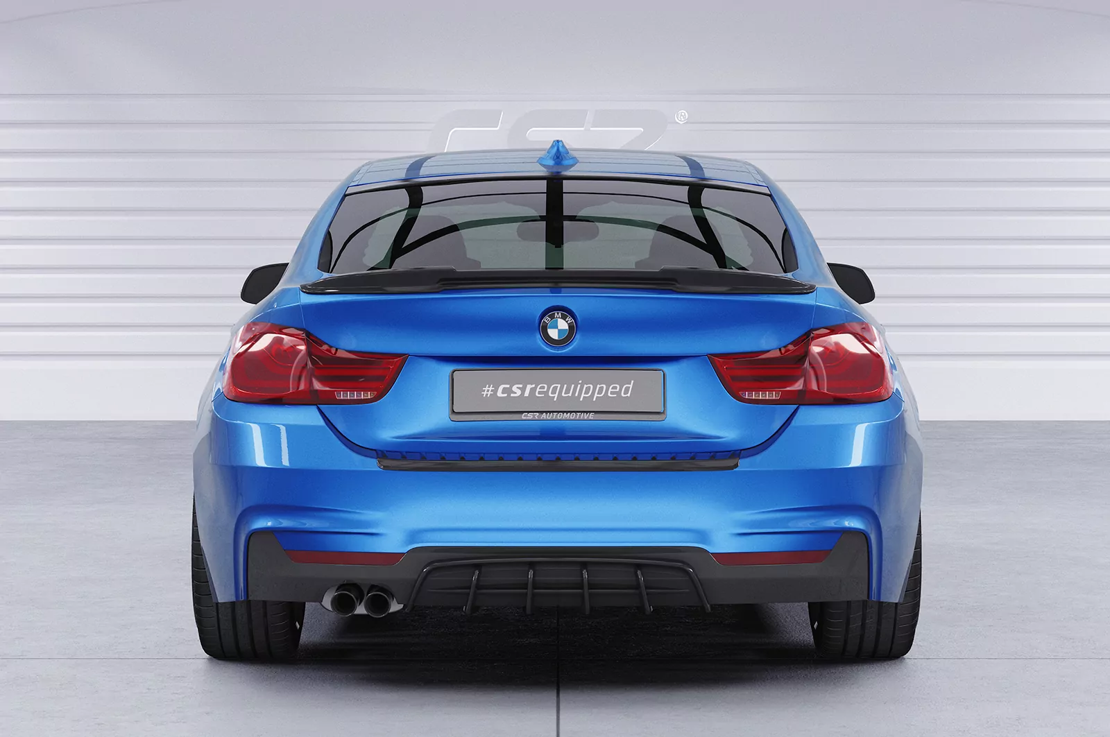 Heckansatz für BMW 4er F32 / F33 / F36 HA428 Schwarz Strukturiert