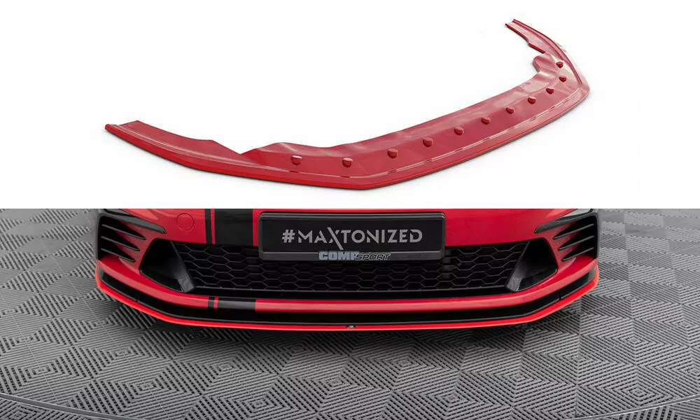 Cup Spoilerlippe Front Ansatz Front Ansatz Diffusor Rot Hochglanz VW GOLF 7 GTI Clubsport