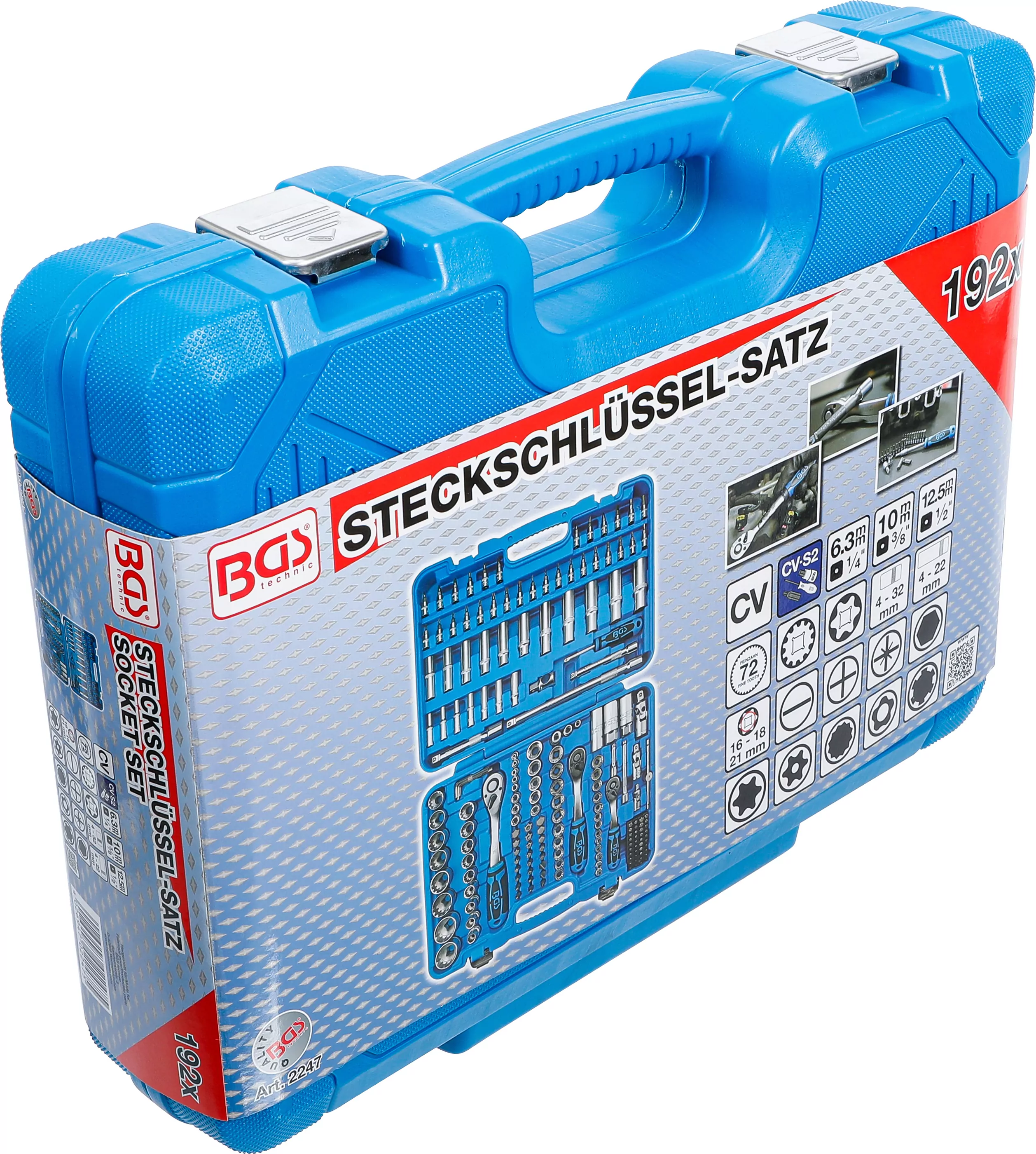 Steckschlüssel-Satz "Gear Lock" | Antrieb 6,3 mm (1/4") / 10 mm (3/8") / 12,5 mm (1/2") | 192-tlg.