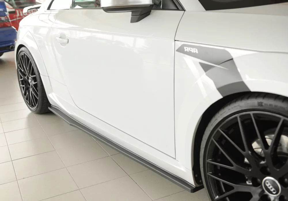 Rieger Seitenschweller rechts ansatz (ca. 19mm) matt schwarz für Audi TTS (8J-FV/8S) Roadster 07.14-08.18 (bis Facelift)