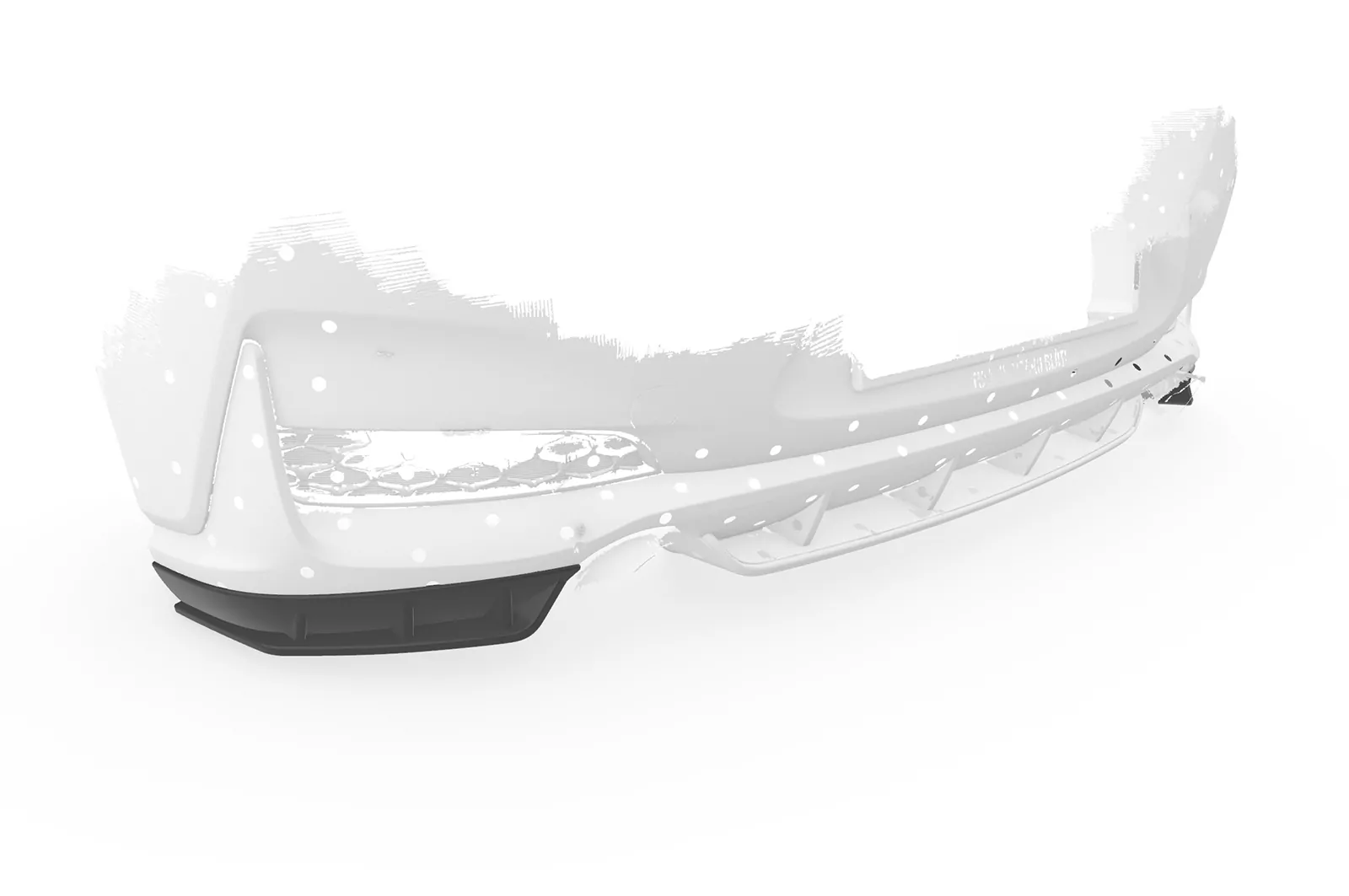 Heckansatz für Hyundai I30 (PD) N HA429 Schwarz Strukturiert