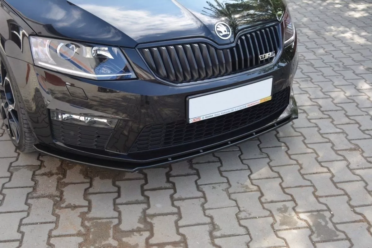 Front Ansatz V.1 Für Skoda Octavia RS Mk3 Schwarz Hochglanz