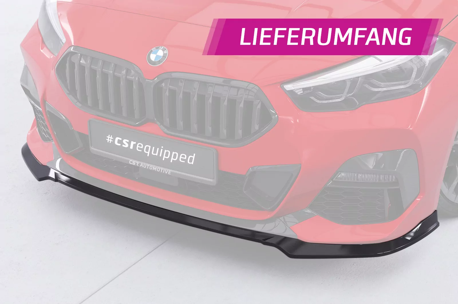 Cup-Spoilerlippe mit ABE für BMW 2er (F44) M-Sport / M2 CSL593 Schwarz Strukturiert