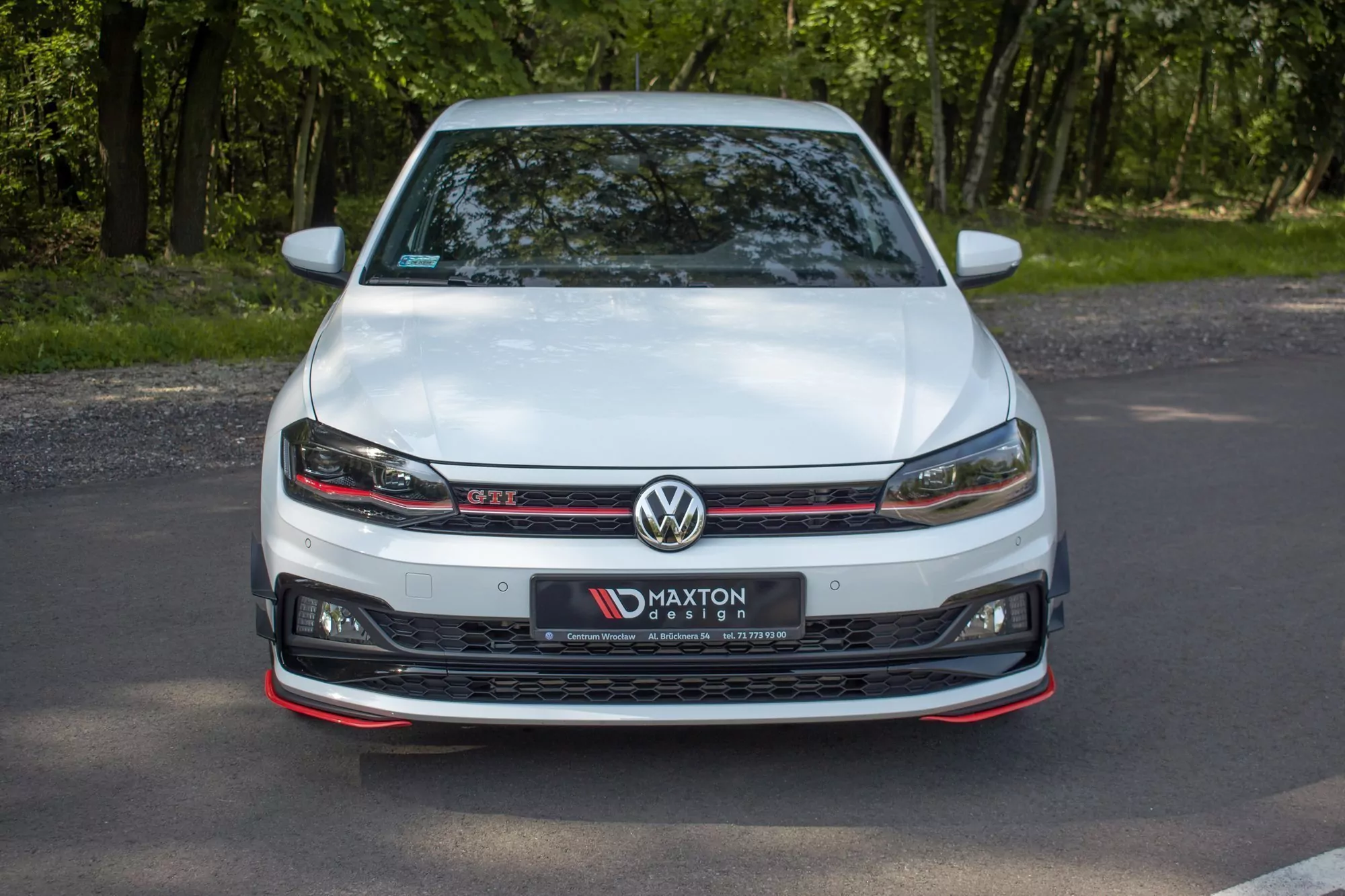 Cup Spoilerlippe Front Ansatz Passend Für V.5 VW POLO MK6 GTI Rot Hochglanz