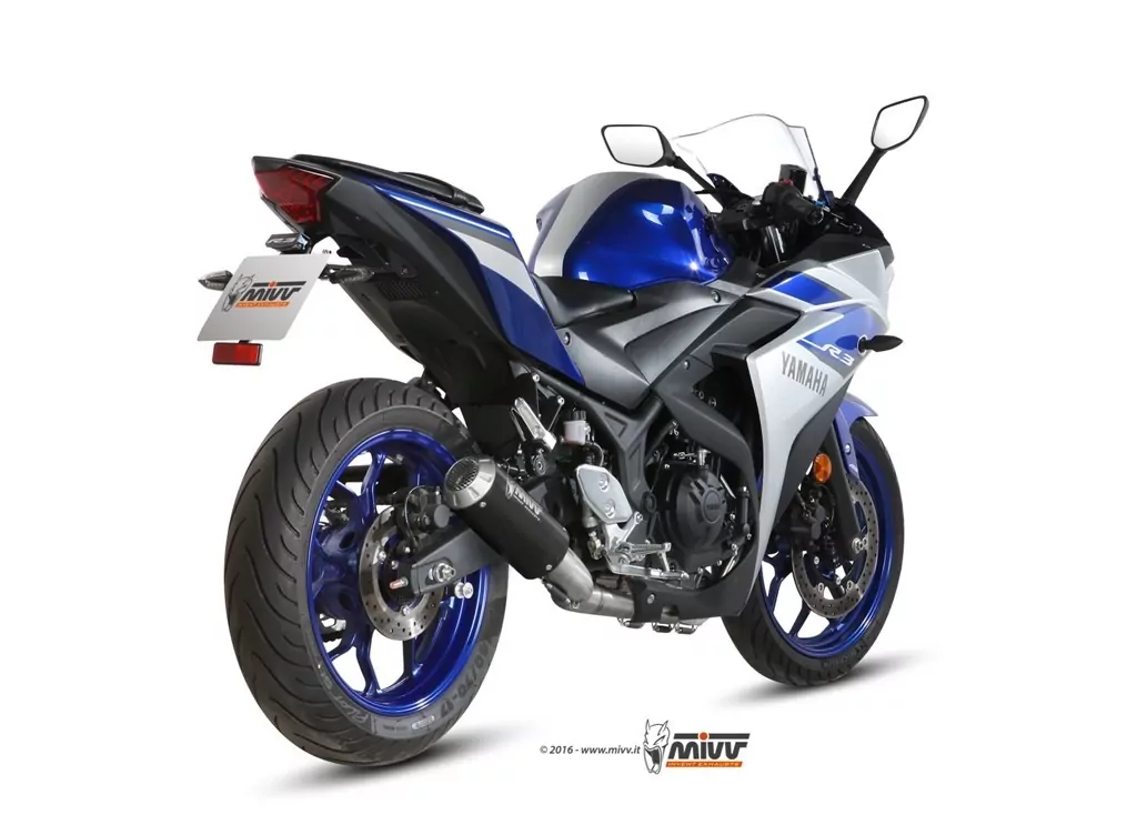 MIVV Komplettanlage MK3 Edelstahl Schwarz YAMAHA YZF R25 2015 >