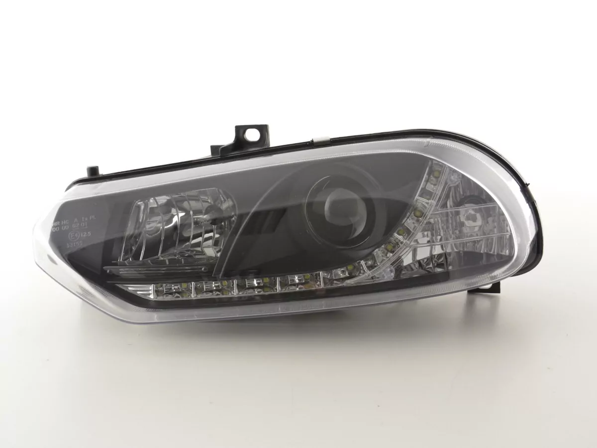 Scheinwerfer Set Daylight LED TFL-Optik Alfa Romeo 156 Typ 932 Bj. 98-02 schwarz
