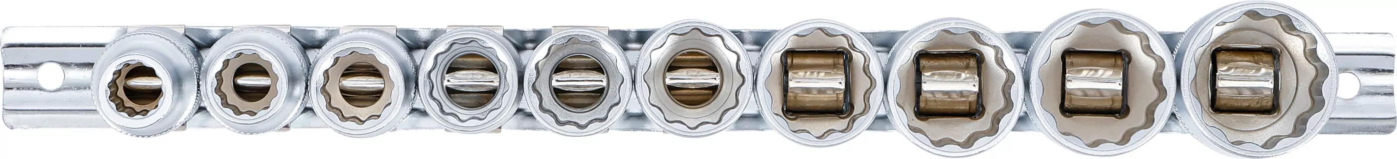 Steckschlüssel-Einsatz-Satz, Zwölfkant | Antrieb Innenvierkant 12,5 mm (1/2") | Zollgrößen | 10-tlg.