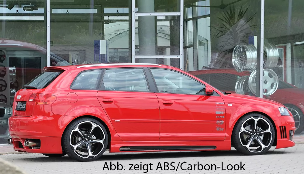 Rieger Seitenschweller links  matt schwarz für Audi A3 (8P) 5-tür. 03.03-