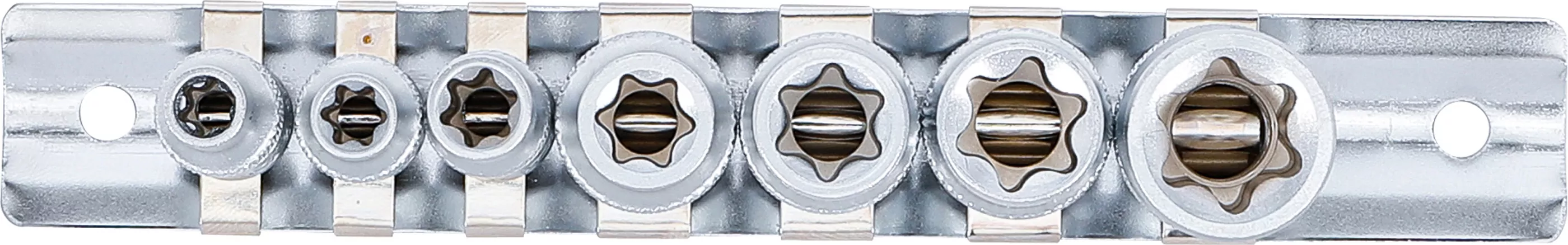 Steckschlüssel-Einsatz-Satz E-Profil | Antrieb Innenvierkant 6,3 mm (1/4") / 10 mm (3/8") | SW E6 - E16 | 7 tlg.