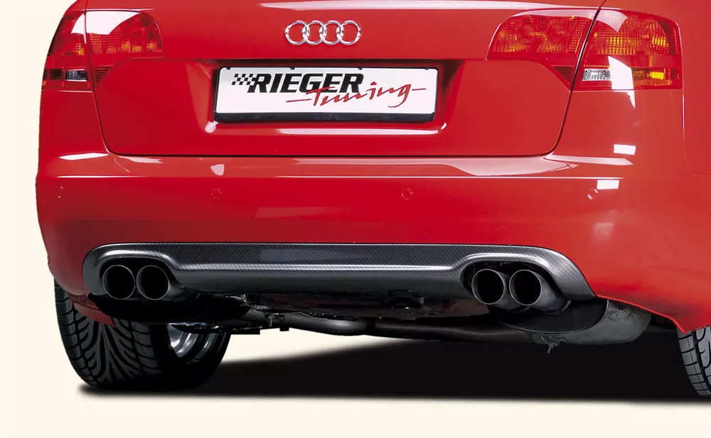 Rieger Heckeinsatz für Audi A4 (8E) Typ B7 - Lim. 11.04- (ab Facelift) carbon optik