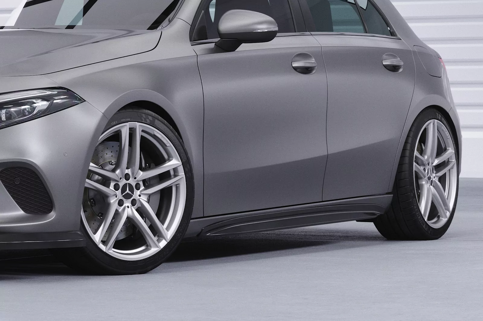 Seitenschweller für Mercedes Benz A-Klasse (W177) SS527 Schwarz Strukturiert