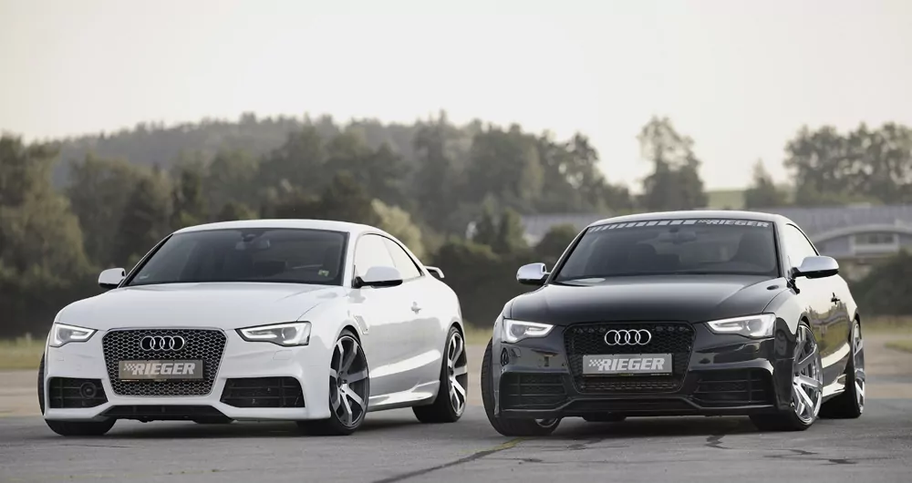 Rieger Spoilerstoßstange für Audi A5 (B8/B81) - Cabrio 10.11-06.16 (ab Facelift) carbon optik