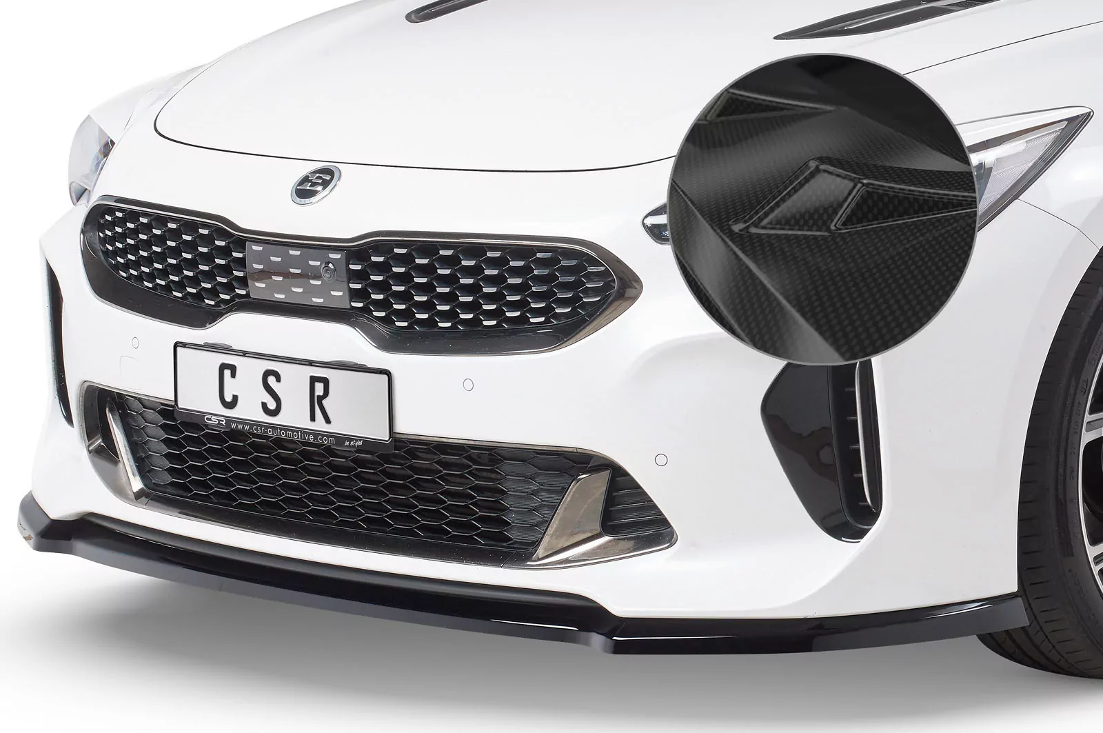 Cup-Spoilerlippe mit ABE für Kia Stinger GT CSL426-C Carbon Look Hochglanz