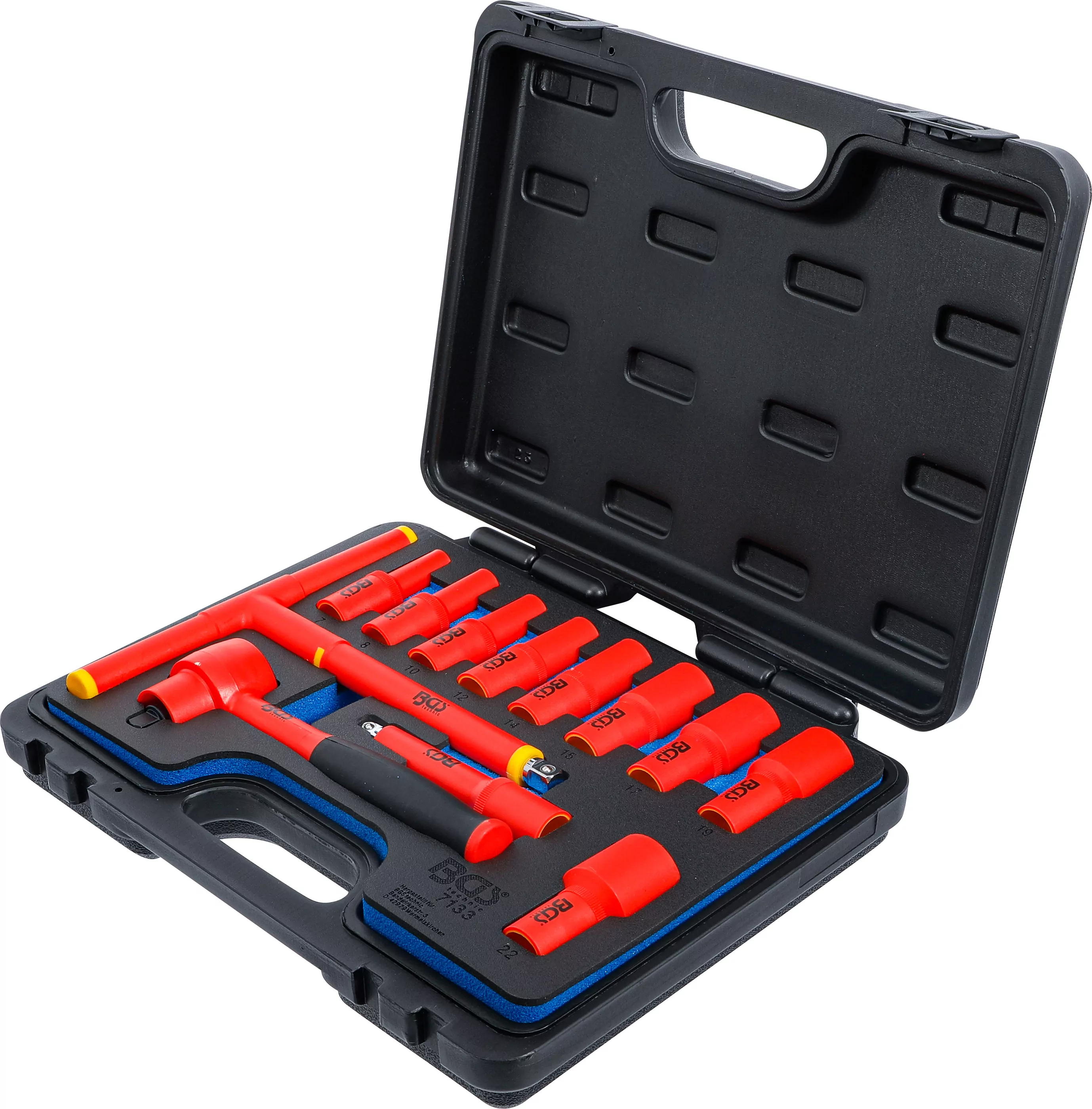 VDE-Steckschlüssel-Satz | Antrieb Innenvierkant 10 mm (3/8") | SW 7 - 22 mm | 12-tlg.