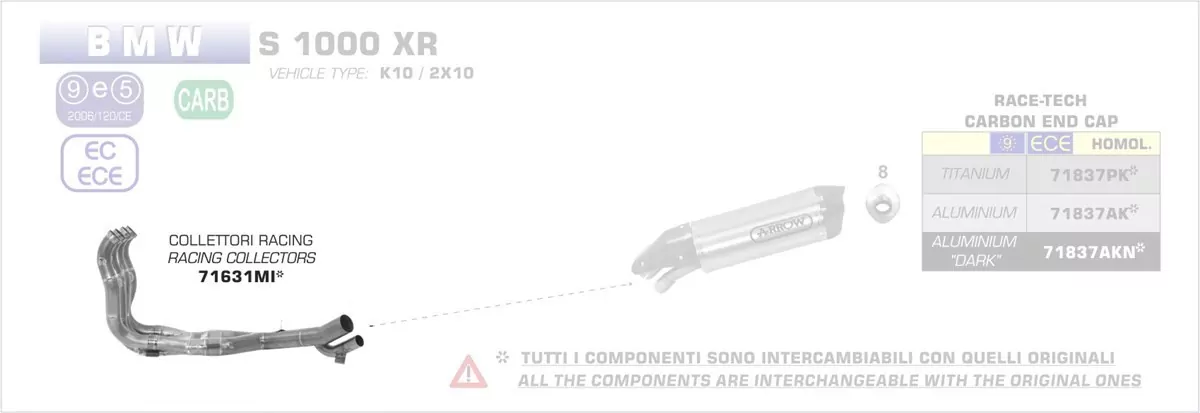 71631MI-Arrow Racing Krümmer BMW S 1000 XR 15-18