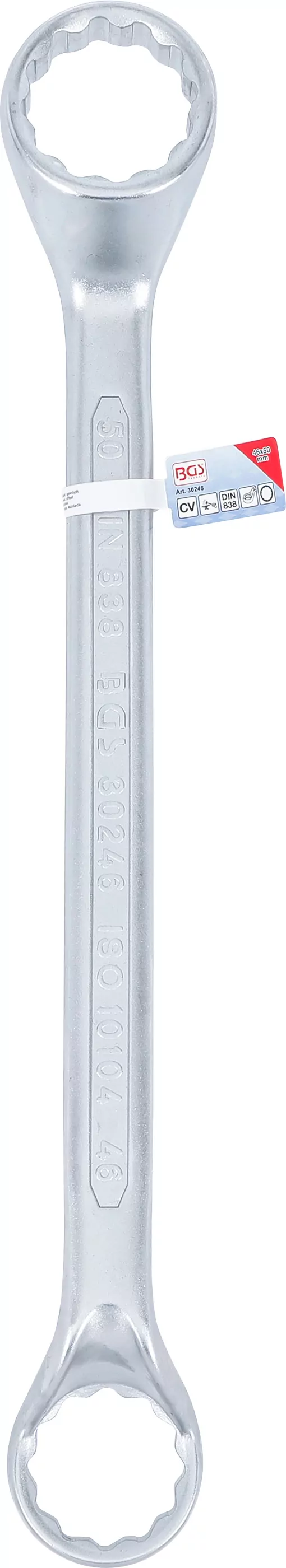 Doppel-Ringschlüssel | tief gekröpft | SW 46 x 50 mm