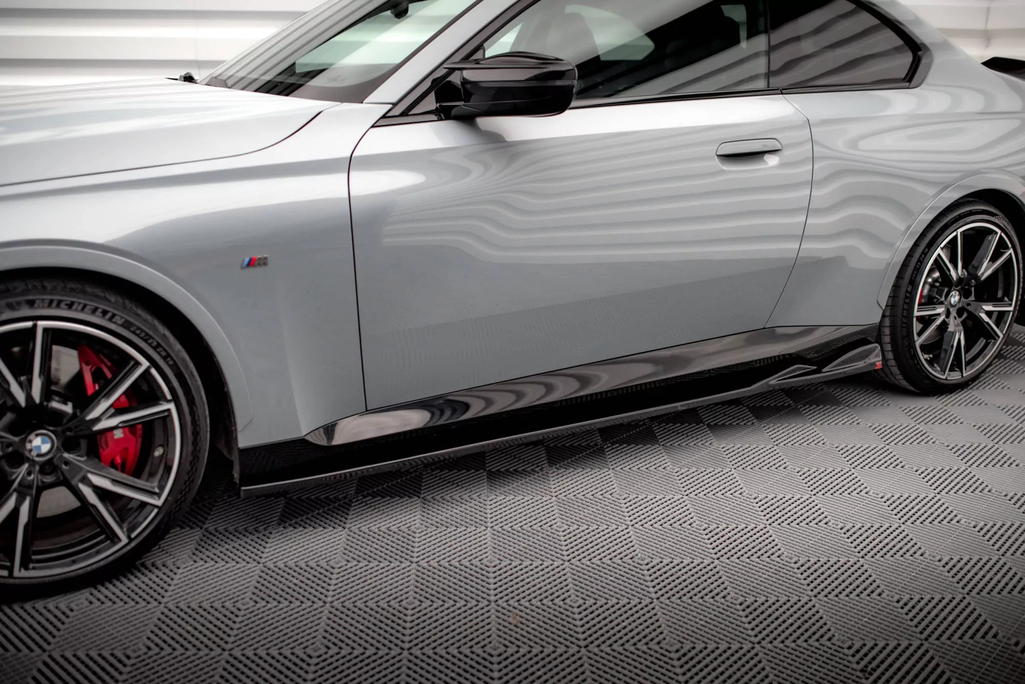 Seitenschweller Ansatz Für V.1 Für BMW 2 Coupe M-Paket / M240i G42 Schwarz Hochglanz