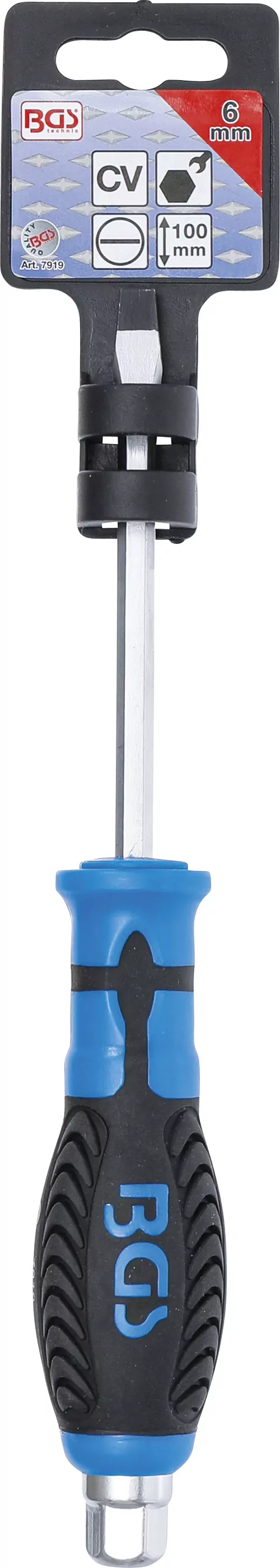 Schraubendreher | mit Außensechskant | Schlitz 6 mm | Klingenlänge 100 mm