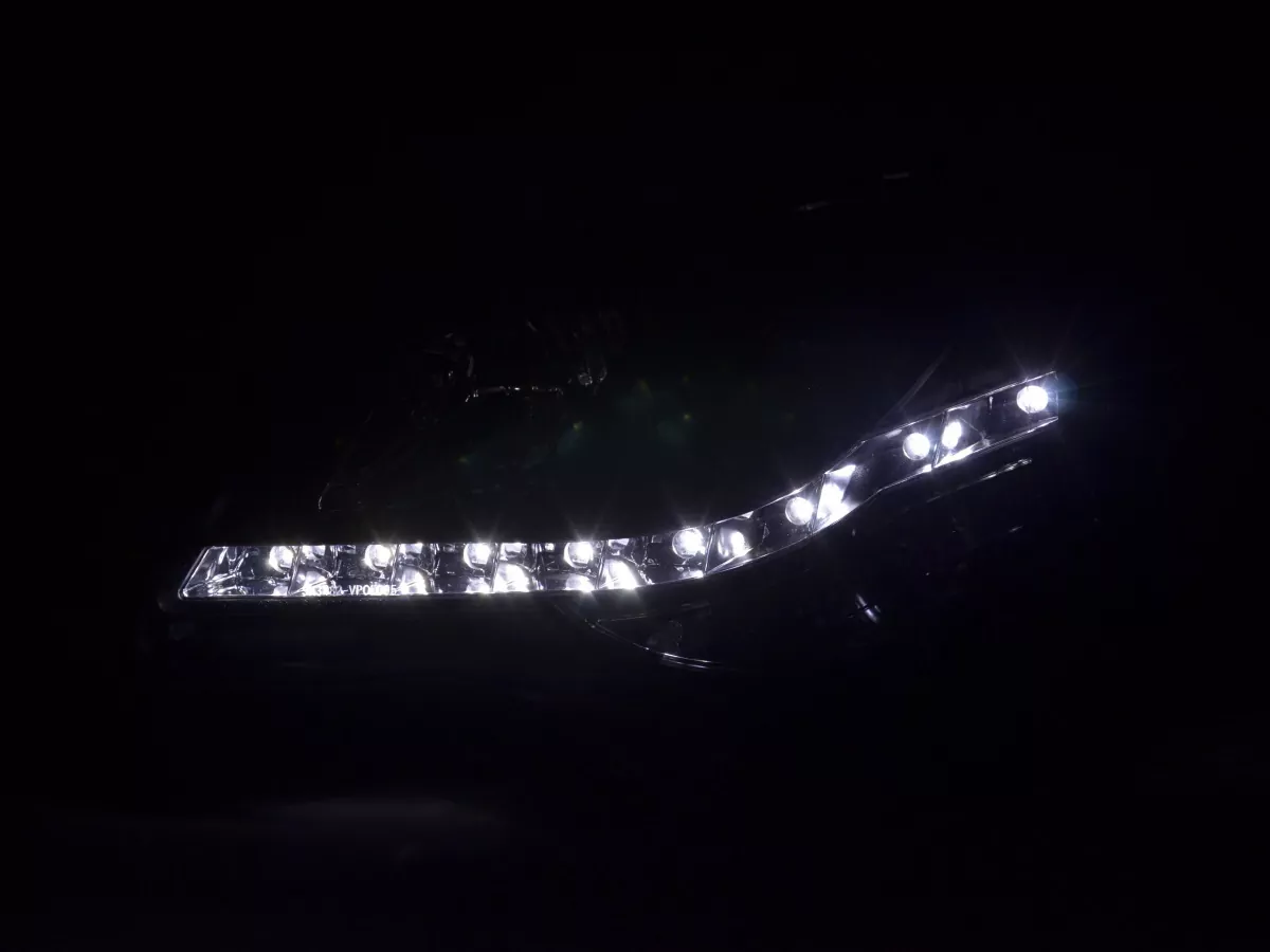 Scheinwerfer Set Daylight LED TFL-Optik VW Polo Typ 9N3 Bj. 05-09 schwarz für Rechtslenker