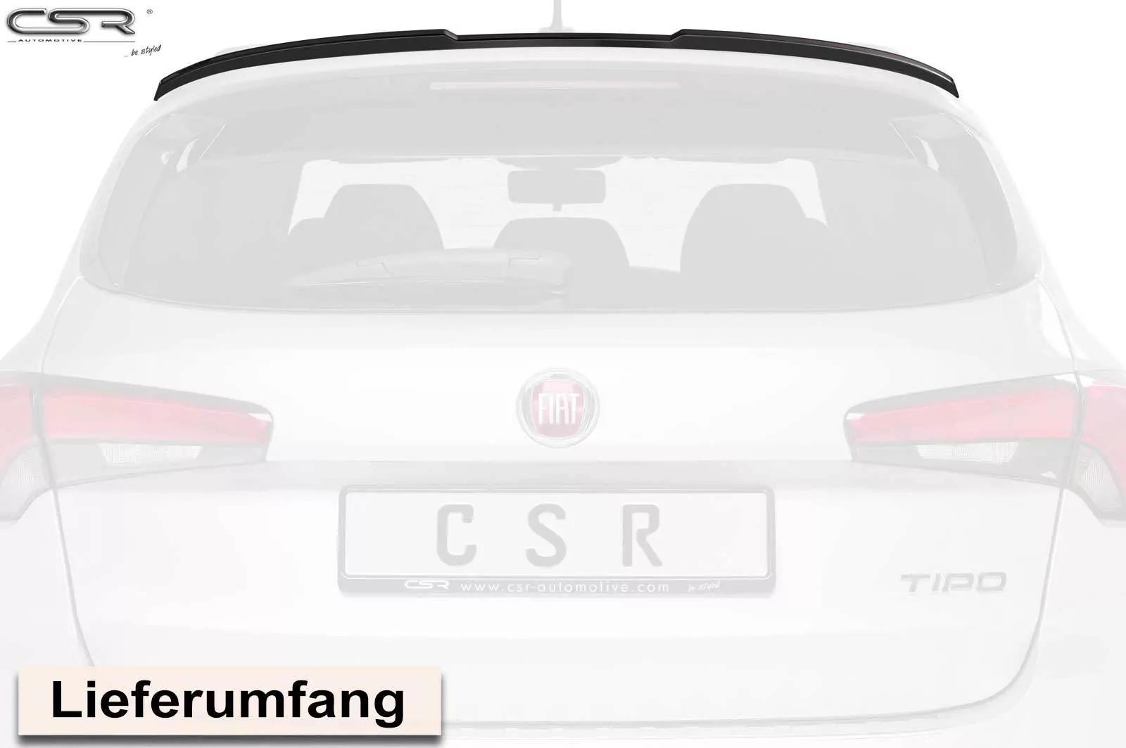 Heckflügel mit ABE für Fiat Tipo (Typ 356) Kombi HF590 Schwarz Strukturiert