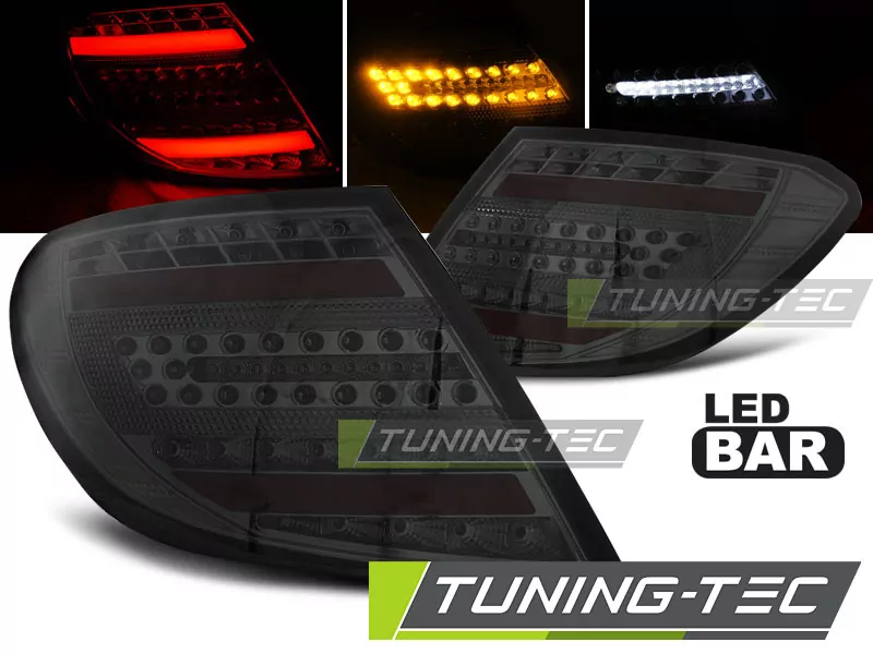 Led Bar Tail Lights Smoke Fits Mercedes C-klasa W204 Sedan 07-10