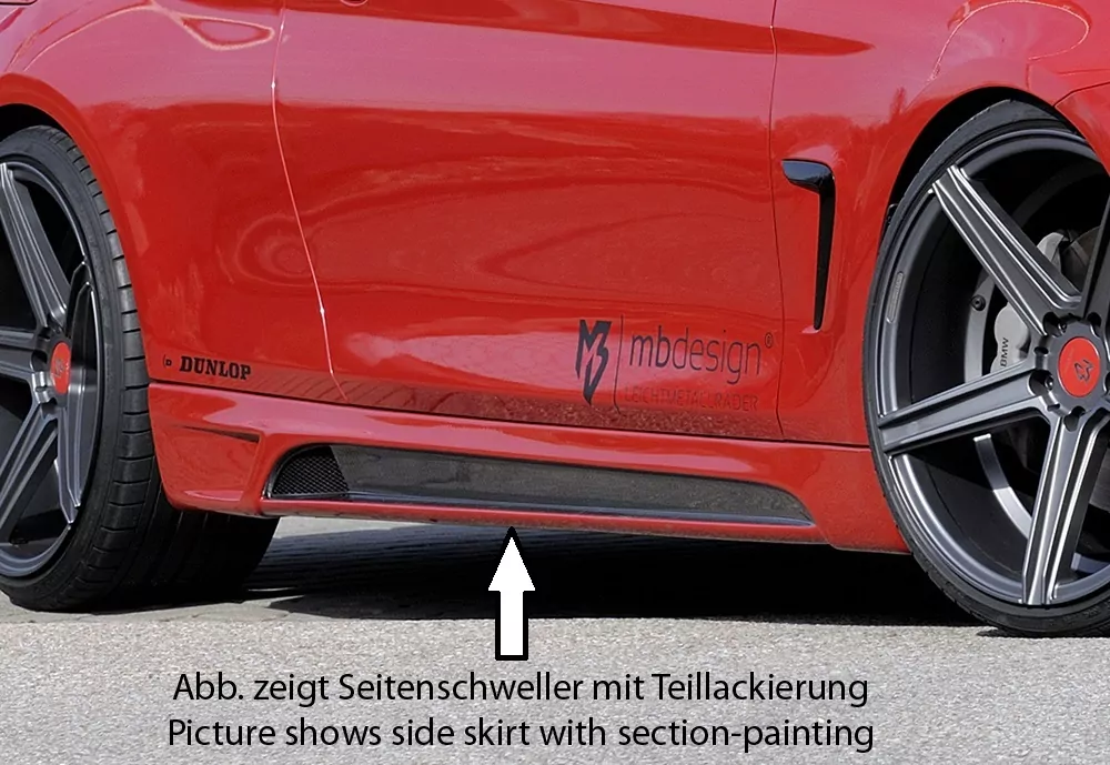 Rieger Seitenschweller rechts  matt schwarz für BMW 4er F32  (3C) Coupé (3-tür.) 07.15- (ab Facelift) LCI