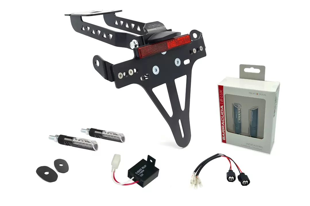 alpha Technik Kennzeichenhalter-Blinker-Kit IDEA (vorne + hinten) für Kawasaki Z650 und Ninja 650 Typ: ER650K / EX650M ab Modelljahr 2020