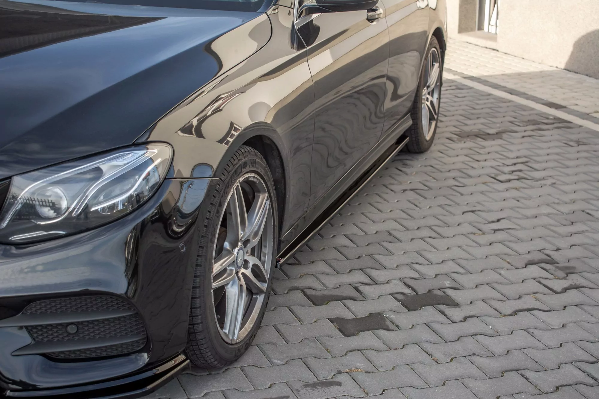 Seitenschweller Ansatz Passend Für Passend Für Mercedes-Benz E43 AMG / AMG-Line W213 Schwarz Hochglanz Schwarz Hochglanz