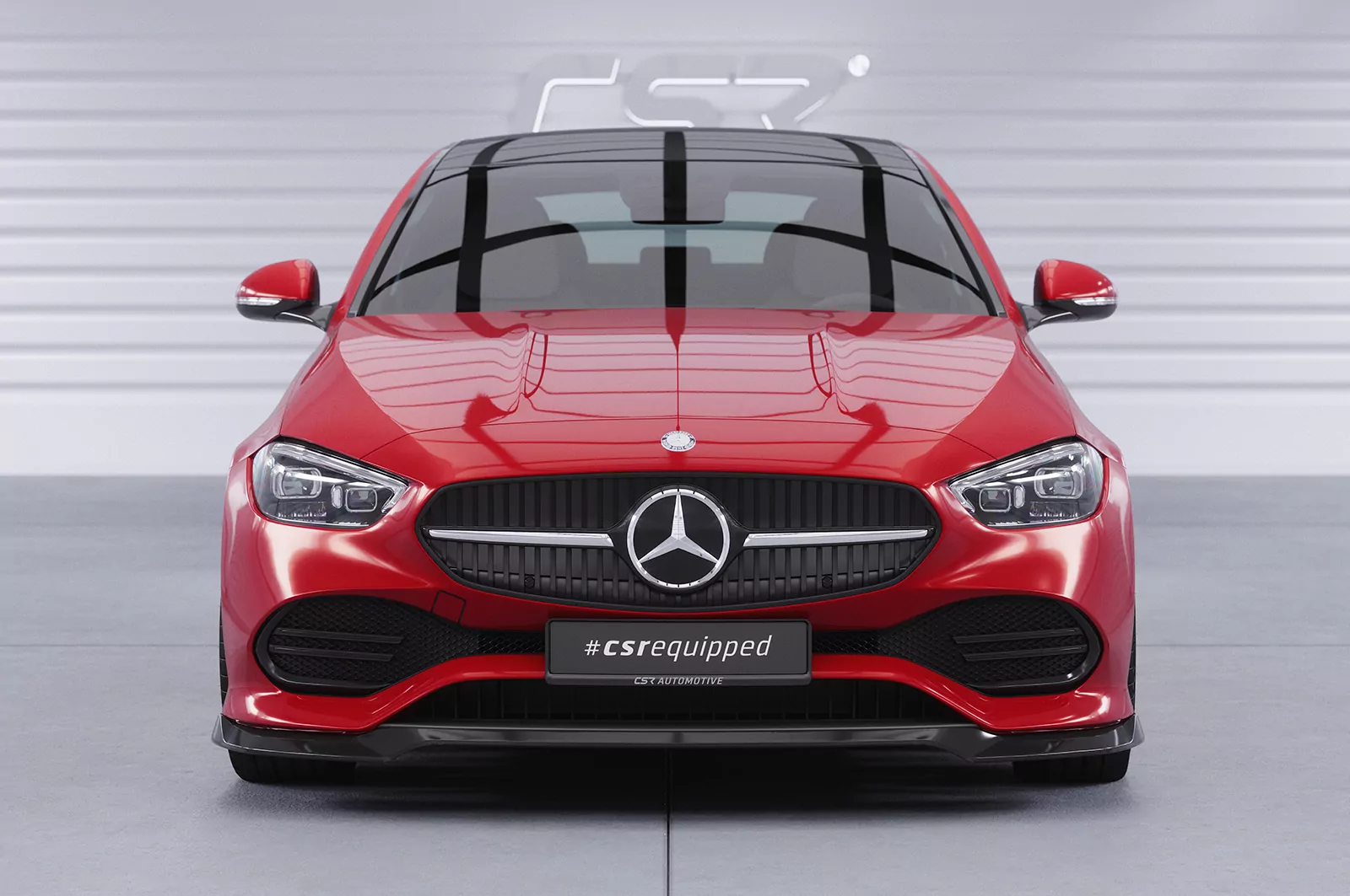 Cup-Spoilerlippe mit ABE für Mercedes Benz C-Klasse W206 / S206 CSL704 Schwarz Strukturiert