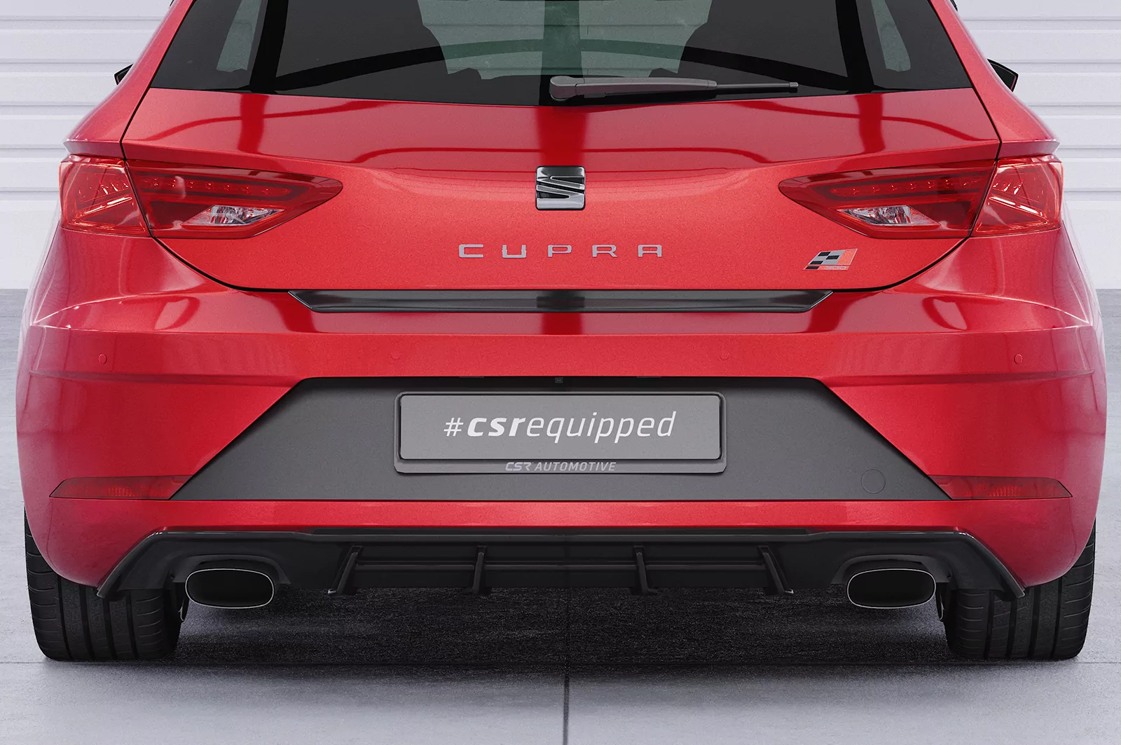 Heckansatz für Seat Leon 3 (Typ 5F) Cupra HA298 Schwarz Strukturiert