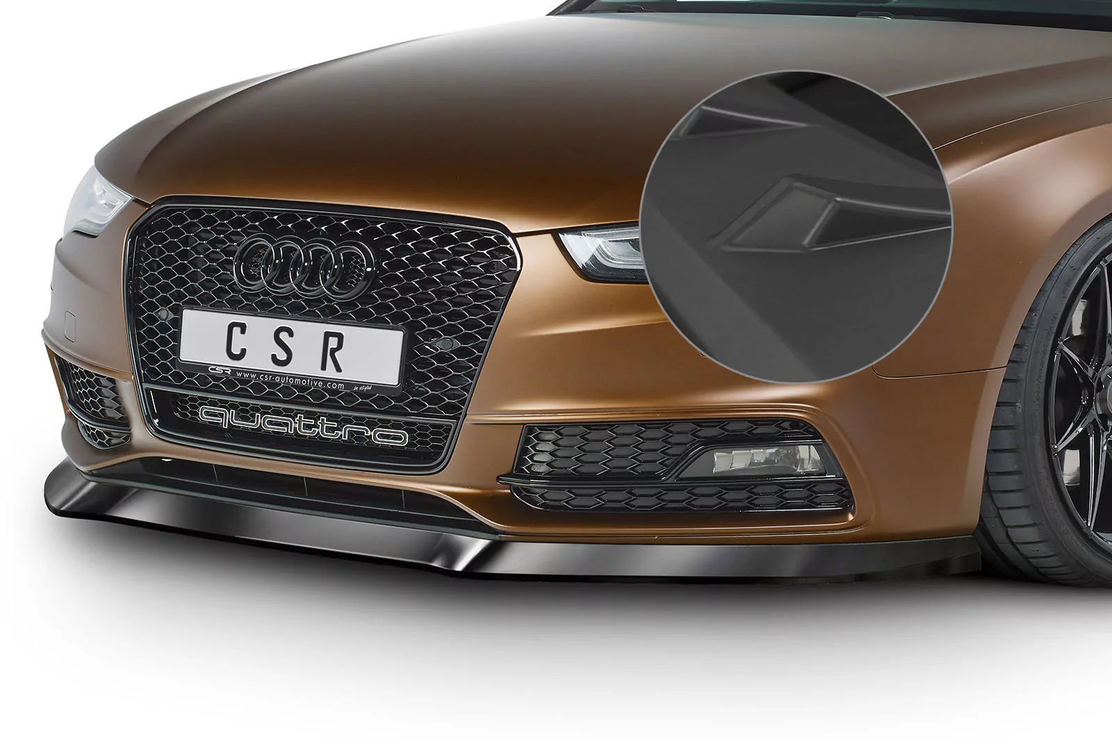 Cup-Spoilerlippe mit ABE für Audi A5/S5 8T CSR- Lackierfreundlich (schwarz matt)