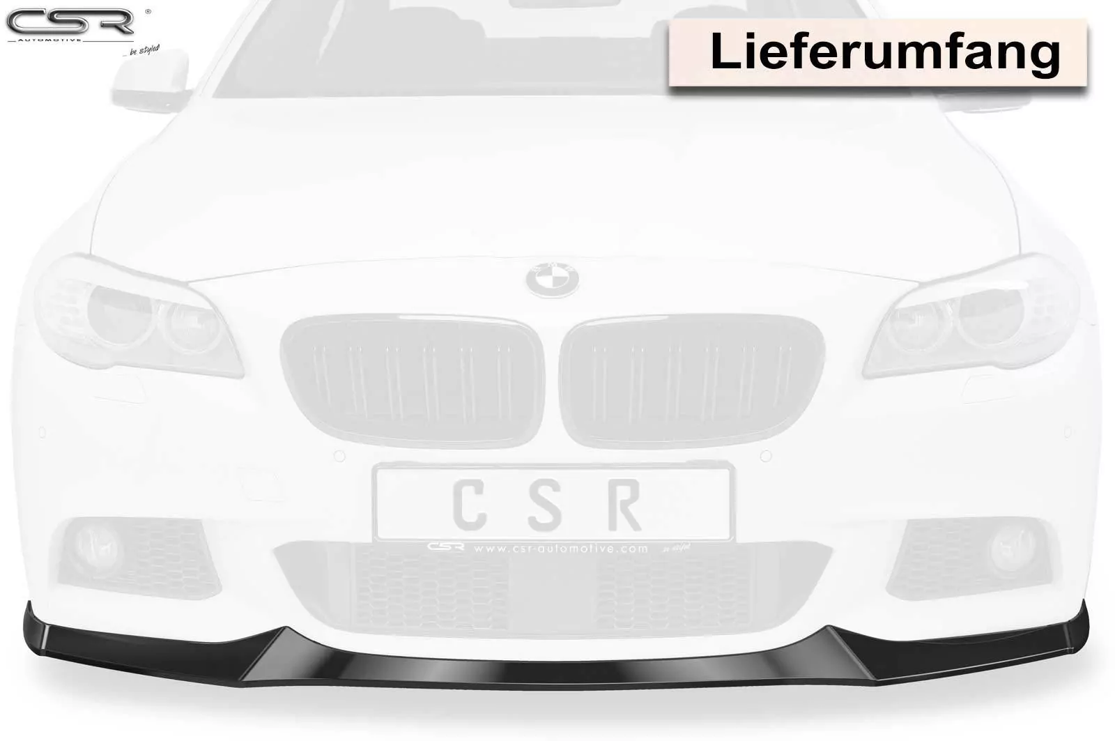 Cup-Spoilerlippe mit ABE für BMW 5er F10/F11 M-Paket CSL137-M Carbon Look (matt)