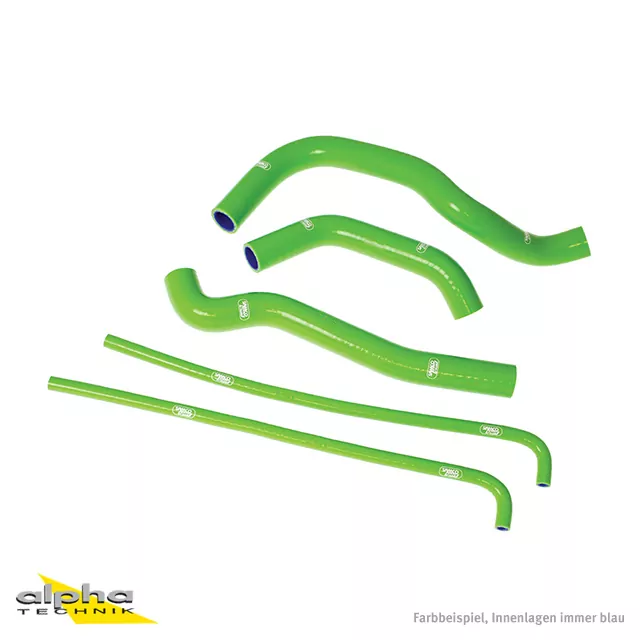 SAMCO SPORT Siliconschlauch Kit inklusive Überlauf grün für Kawasaki KLR650 Tengai Modelljahr 1987-2005