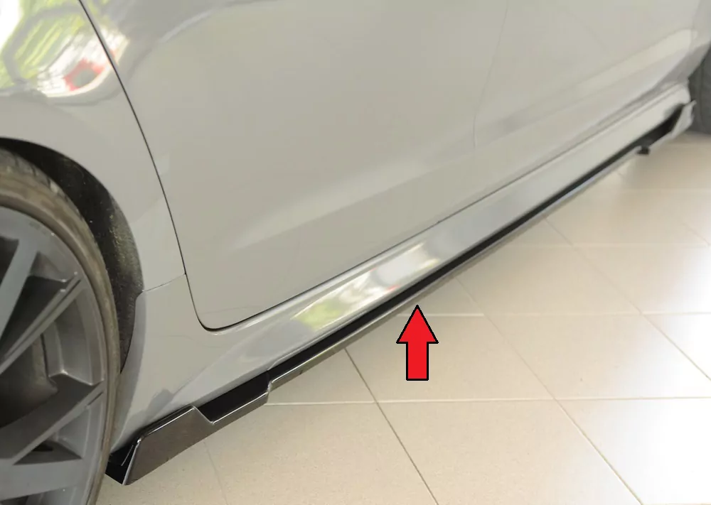 Rieger Seitenschweller rechts ansatz (2-tlg.) glanz schwarz für Audi A6 S6 (4G/C7) Lim. 09.14- (ab Facelift)