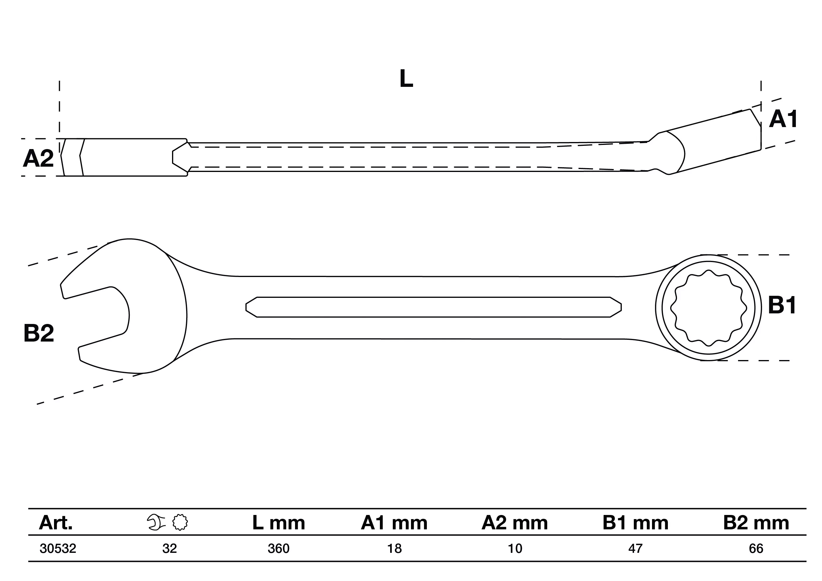 Maul-Ringschlüssel | SW 32 mm