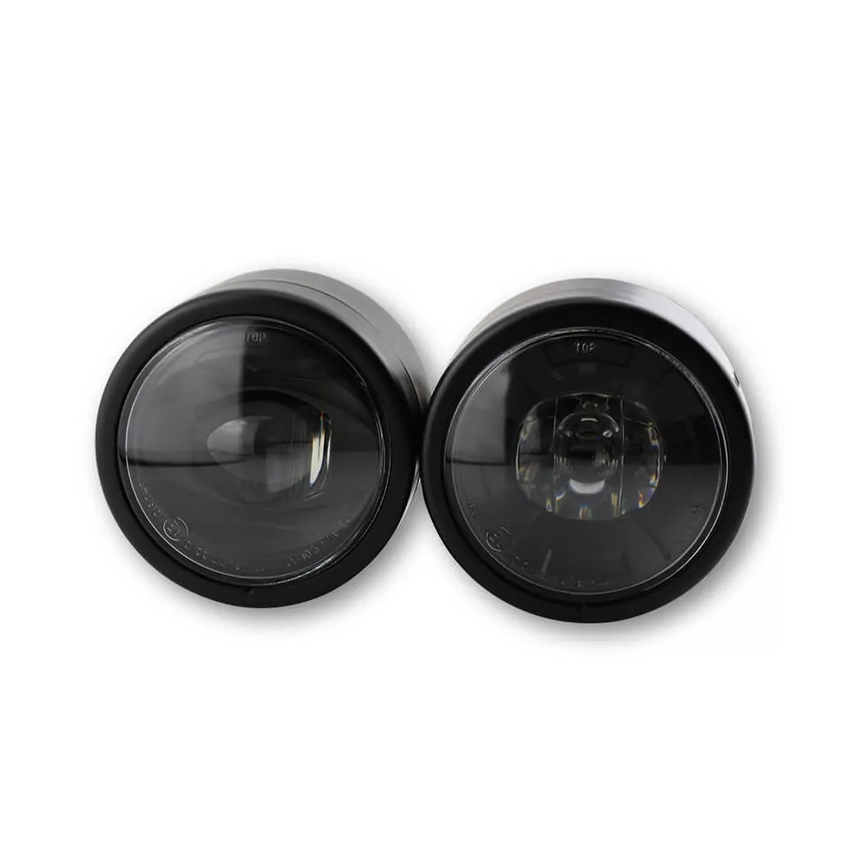 HIGHSIDER smart Scheinwerfer Twin LED Schwarz Seitliche Befestigung, E-Geprüft (1Stck)