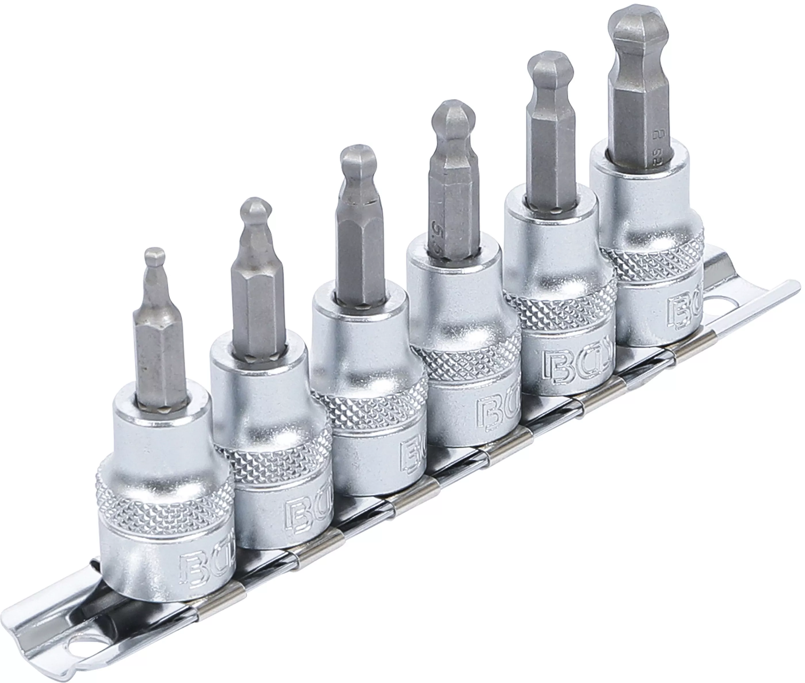 Bit-Einsatz-Satz | Antrieb Innenvierkant 10 mm (3/8") | Innensechskant mit Kugelkopf 3 - 8 mm | 6-tlg.